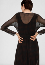 s.Oliver meshmekko - musta-kuvioitu - joustava mekko - ohut mekko - pitkähihainen mekko - muoti - naisten vaatteet - IHANA Store - lifestyle