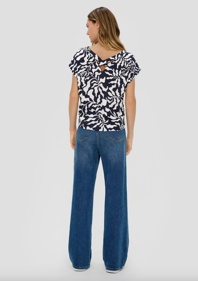 s.Oliver t-paita  - kuvioitu - sininen - viskoosipaita - naisten vaatteet - IHANA Store
