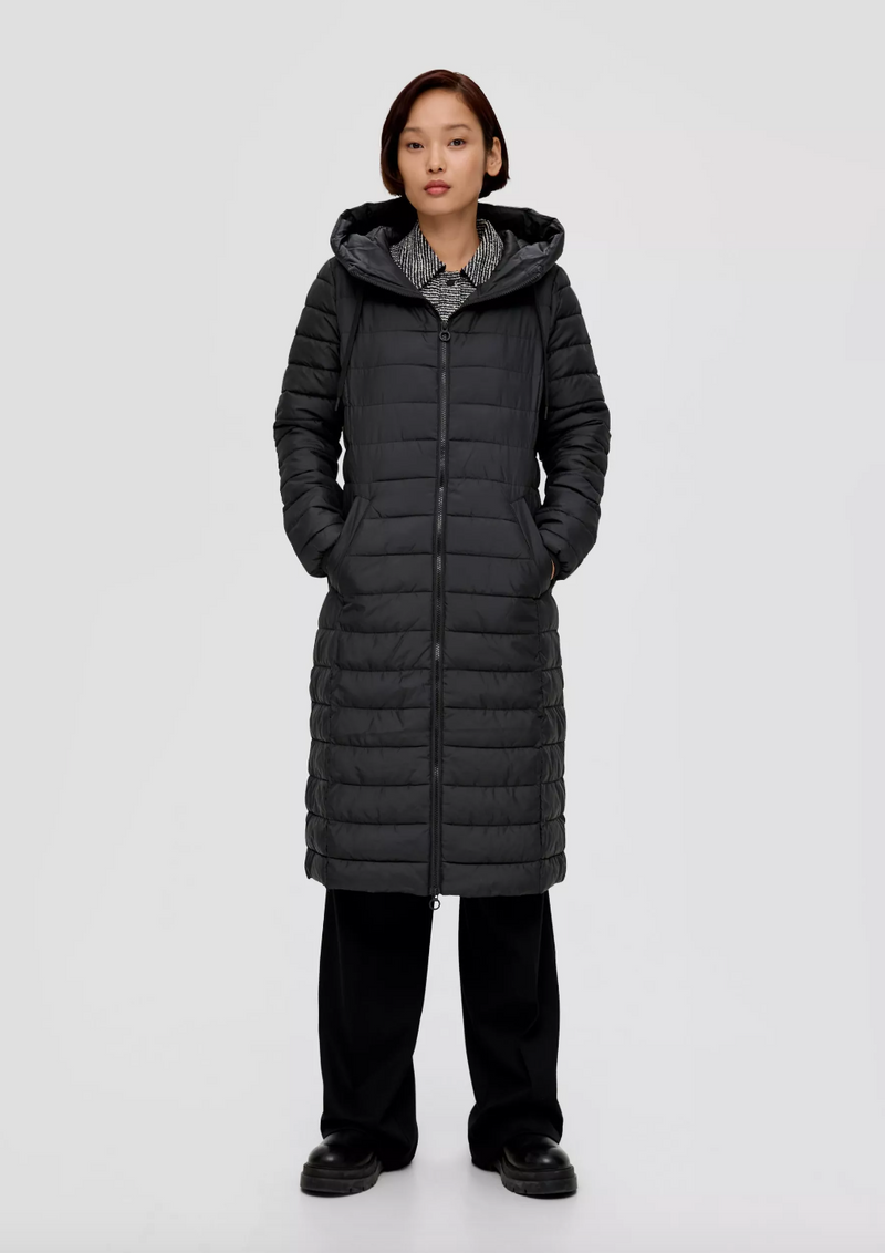 s.Oliver vanutakki - musta - tikkitakki - naisten vaatteet - pitkä takki - IHANA Store - lifestylemyymälä