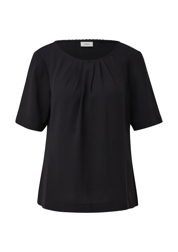 s.Oliver t-paita - musta - lyhythihainen pusero - naisten vaatteet - IHANA Store - lifestylemyymälä - verkkokauppa