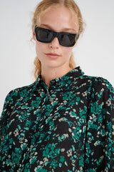 InWear Kirstie sifonkipaita - paitapuserot  - musta - vihreä - kukkakuvioitu