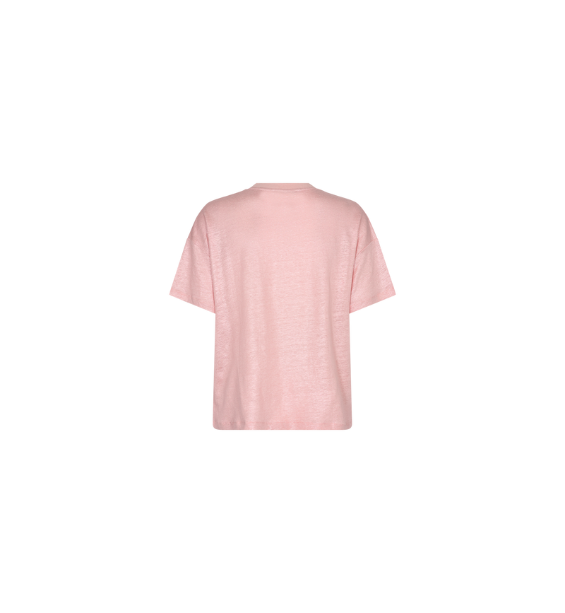 Mos  Mosh Casa t-paita - roosa - lyhythihainen pellavapaita - naisten vaatteet - IHANA store - lifestylemyymälä
