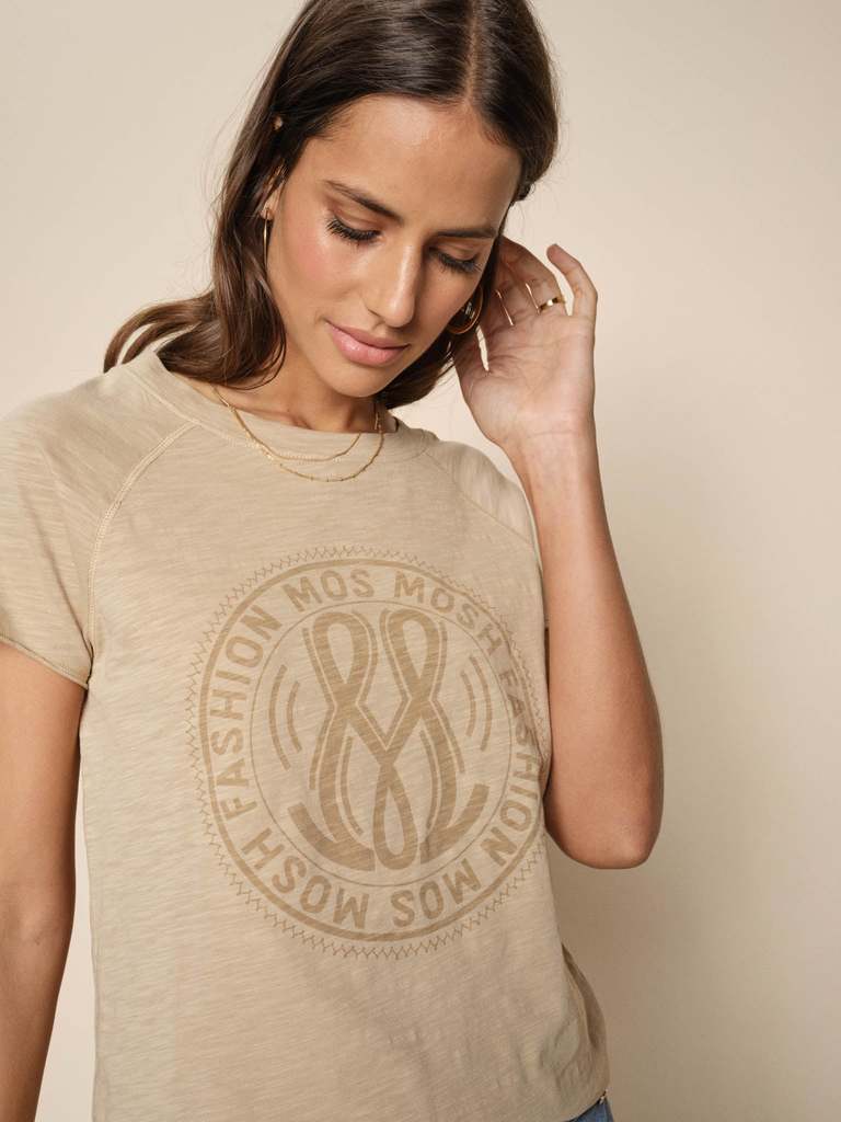 Mos Mosh Paulina t-paita - beige - naisten vapaa-ajan paidat