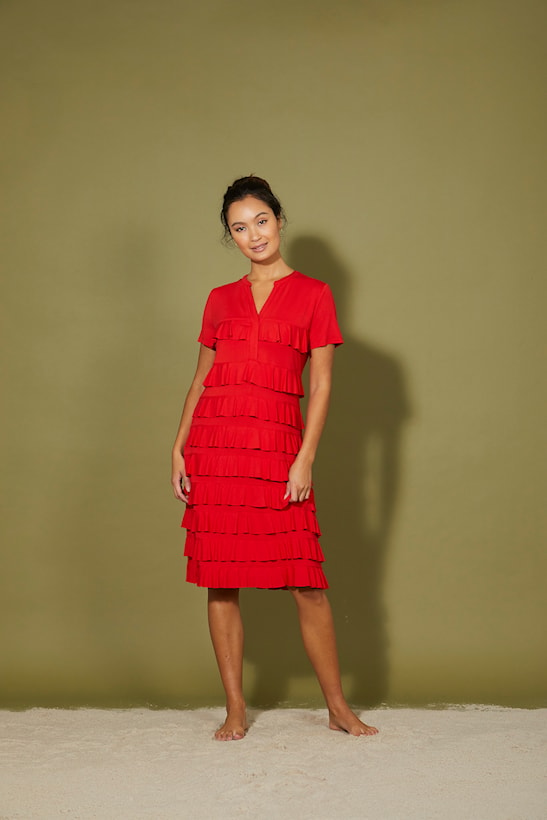 PBO Jolaf mekko - punainen - frillamekko - naisten vaatteet - IHANA Store - lifestylemyymälä