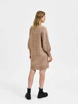 Selected Femme Lulu neulemekko - beige- naisten vaatteet - mekot ja tunikat - IHANA Store