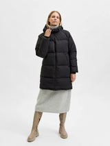 Selected Femme Mina untuvatakki - musta - naisten talvitakit - naisten vaatteet - IHANA Store - lifestylemyymälä