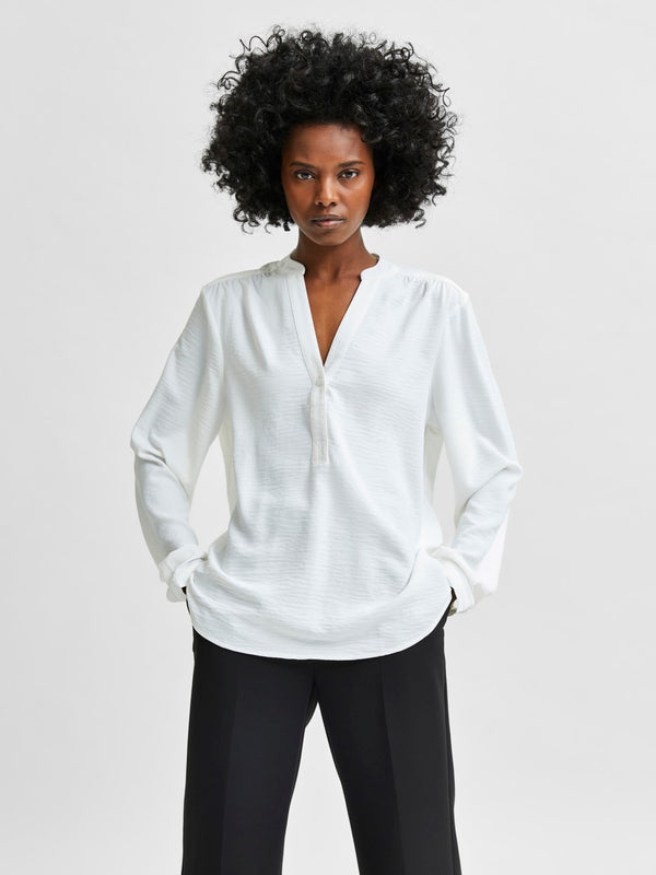 Selected Femme Mivia pusero - valkoinen - yläosat - vaatteet - naisten paidat - muoti - lifestylemyymälä - IHANA Store