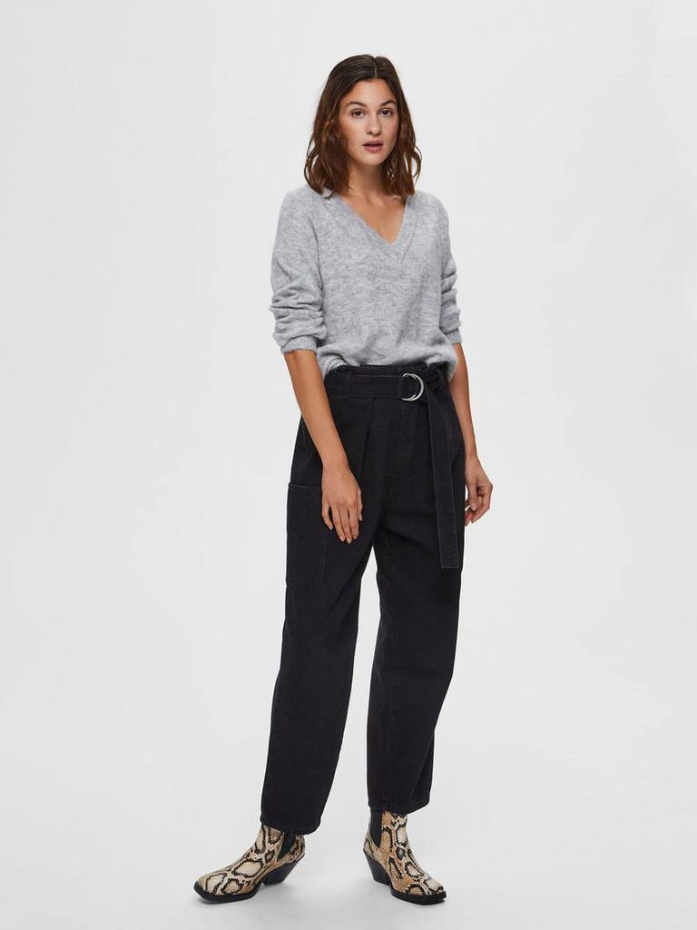 Selected Femme Lulu neule - harmaa - yläosat  - paidat ja puserot