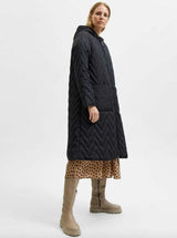 Selected Femme Nora tikkitakki - musta - hupullinen takki - kevättakki - vaatteet