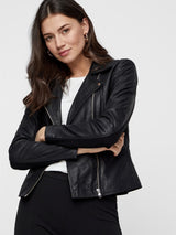 YAS Sophie nahkatakki - musta - ohuet takit - naisten takit - naisten nahkatakit - vaatteet - muoti - lifestyle - IHANA Store