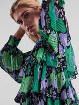 YAS Basti mekko - kuvioitu - lila - vihreä -Mekot - Naisten vaatteet - IHANA Store