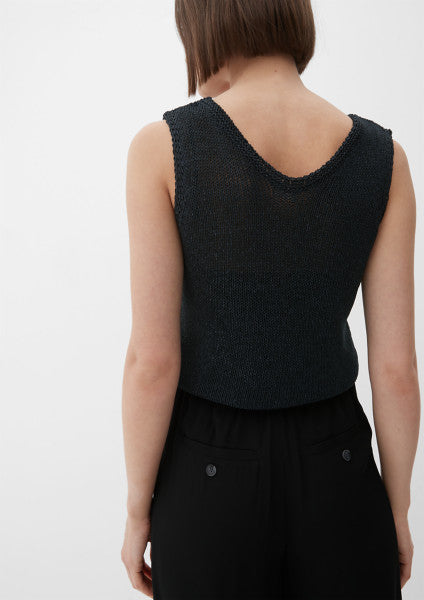 s.Oliver neulostoppi - musta - naisten vaatteet - hihaton paita - IHANA Store - lifestylemyymälä