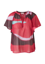 s.Oliver pusero - punainen - kuvioitu - perhoshihat - naisten paidat ja puserot 